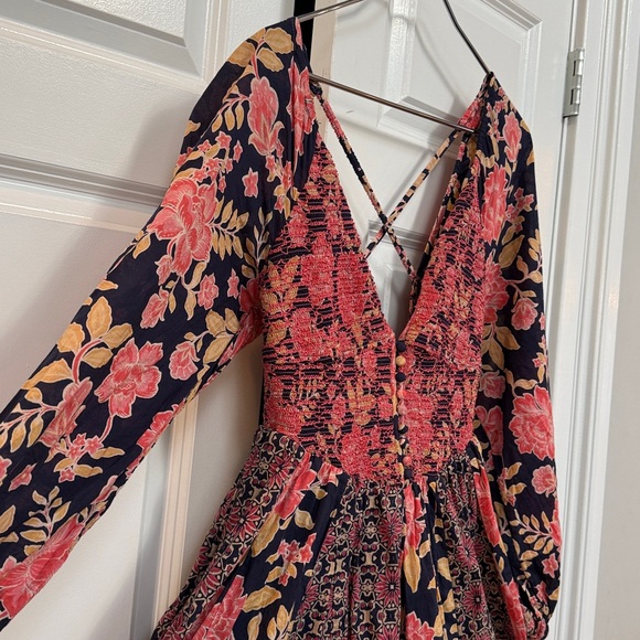 Free People A New Way Maxi Dress Navy Combo Medium - Picture 5 of 9